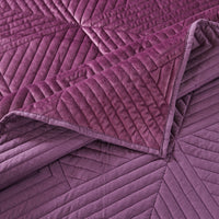 Rio 60 Inch Quilted Throw Blanket, Diamond Stitching, Purple Dutch Velvet - BM294317