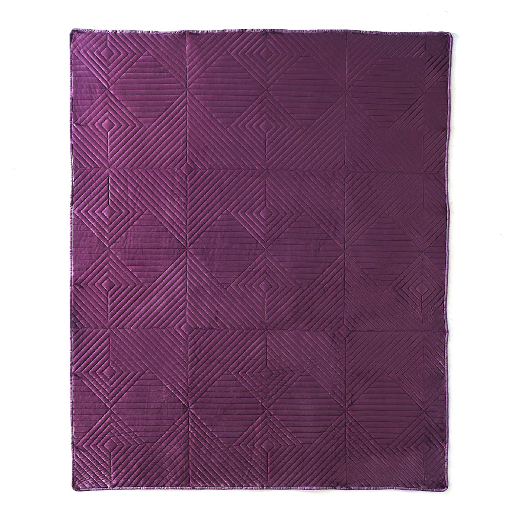 Rio 60 Inch Quilted Throw Blanket, Diamond Stitching, Purple Dutch Velvet - BM294317