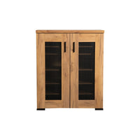 38 Inch Accent Cabinet Chest, 5 Adjustable Shelf Units, Golden Oak Brown - BM294804