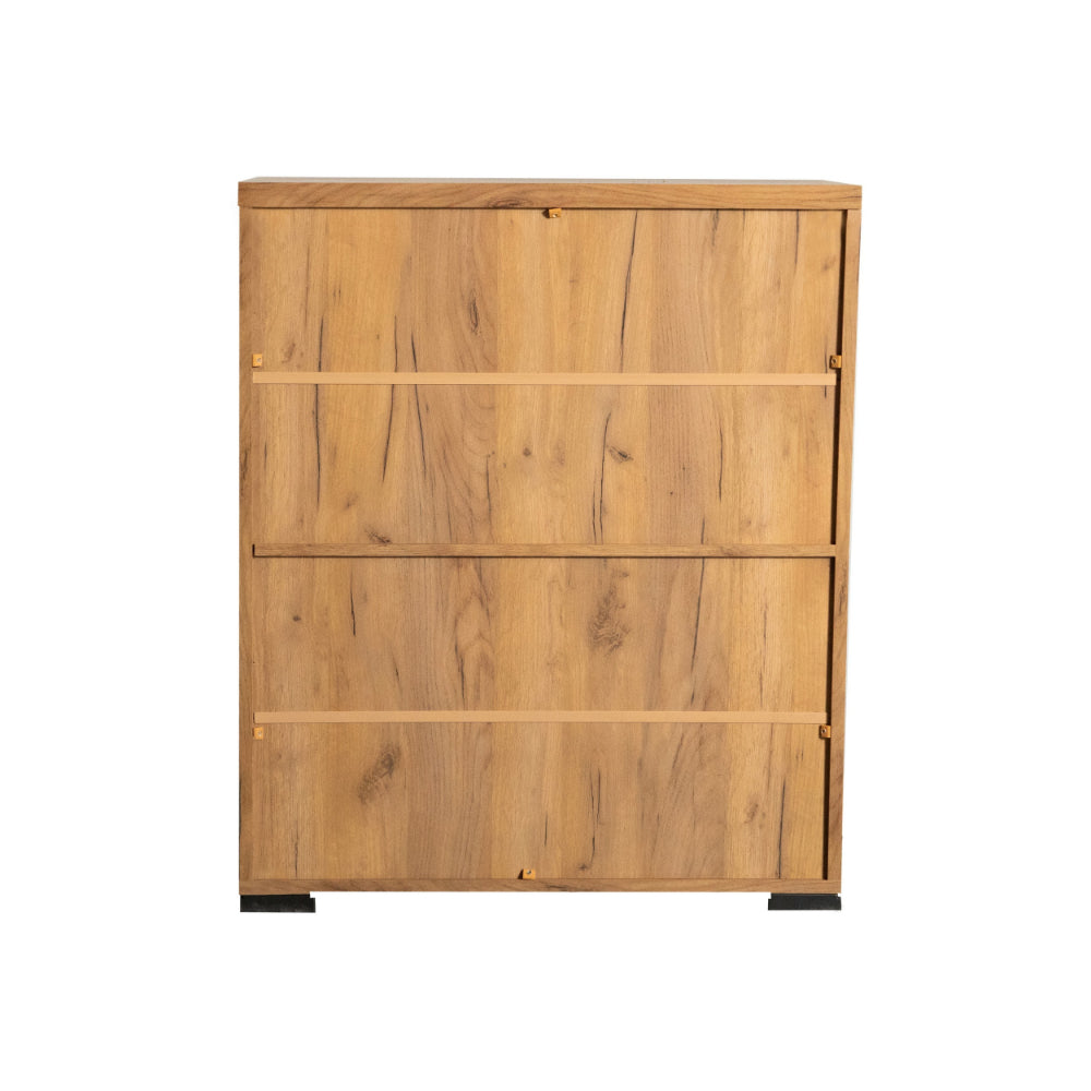 38 Inch Accent Cabinet Chest, 5 Adjustable Shelf Units, Golden Oak Brown - BM294804