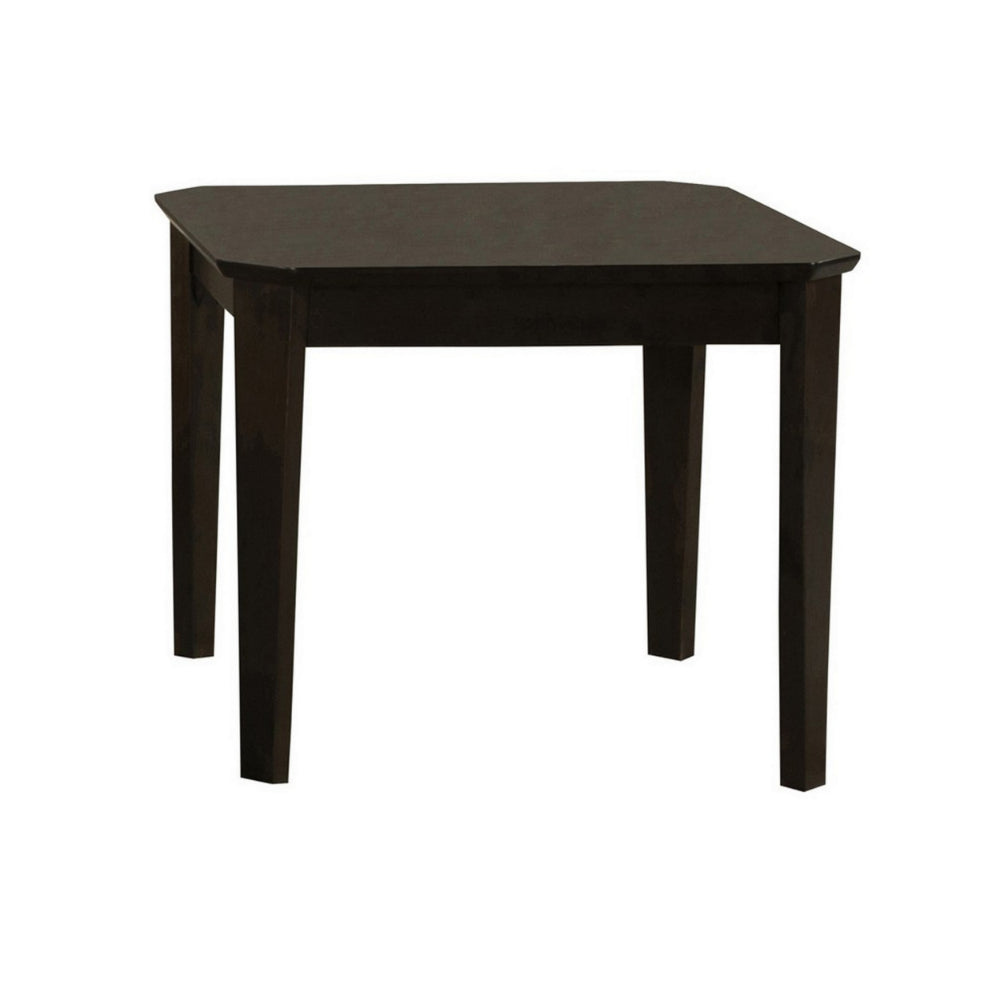 3 Piece Rectangular Coffee and Square End Table Set, Sleek Espresso Brown - BM294819