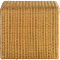 22 Inch Side End Table, Woven Rattan Frame, Waterfall Edges, Square Surface - BM294823