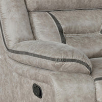 Jake 41 Inch Gliding Manual Recliner, Pillowtop, Taupe Brown Faux Leather - BM295085