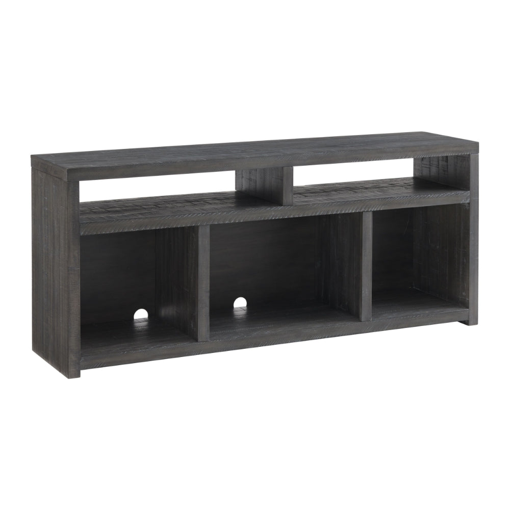 Evelyn 70 Inch TV Entertainment Console, 2 Shelves, 3 Cubbies, Smooth Gray - BM295410