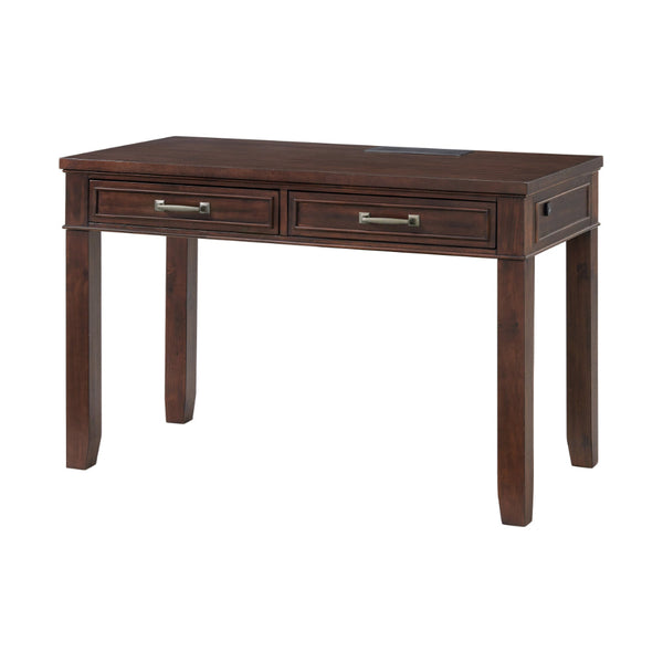 Eloise 48 Inch Office Writing Desk, Fingerprint Lock Drawer, USB Port Brown - BM295420