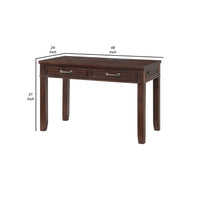 Eloise 48 Inch Office Writing Desk, Fingerprint Lock Drawer, USB Port Brown - BM295420