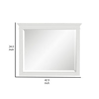 Candy 43 Inch Classic Accent Mirror, Rustic Minimalist Design, Crisp White - BM295533