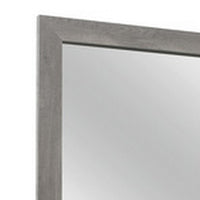 Adia 40 Inch Modern Accent Mirror, Sleek Textured Frame, Rustic Gray Veneer - BM295534