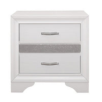 Ani 26 Inch Modern 2 Drawer Nightstand, Hidden Jewelry Drawer, White Frame - BM295558