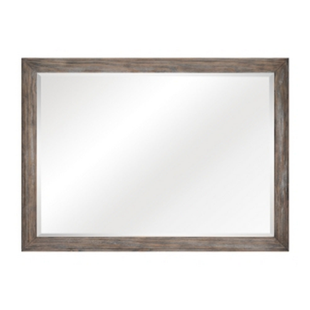 Cady 50 Inch Classic Accent Mirror, Recessed Picture Frame Molding, Gray - BM295568