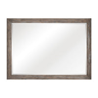 Cady 50 Inch Classic Accent Mirror, Recessed Picture Frame Molding, Gray - BM295568