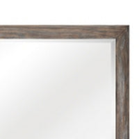 Cady 50 Inch Classic Accent Mirror, Recessed Picture Frame Molding, Gray - BM295568