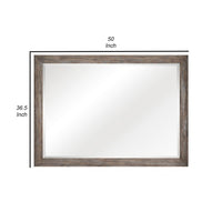 Cady 50 Inch Classic Accent Mirror, Recessed Picture Frame Molding, Gray - BM295568