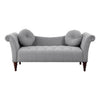 75 Inch Modern Curved Arm Sofa Settee, Button Tufted, 2 Pillows, Soft Gray - BM295595