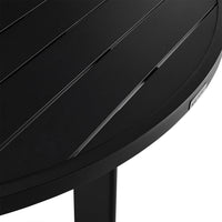 Ollie 48 Inch Patio Dining Table, Aluminum Frame and Round Tabletop, Black - BM295614