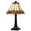 Eli 14 Inch Accent Lamp, Stained Square Tiffany Style Shade, Bronze Frame - BM295955