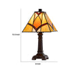 Eli 14 Inch Art Deco Accent Lamp, Square Tiffany Style Shade, Dark Bronze - BM295957
