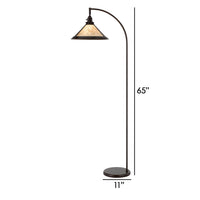 Cyan 65 Inch Adjustable Metal Arc Floor Lamp, White Mica Shade, Dark Bronze - BM295964