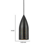 4 Inch Modern Pendant Light, Round Metal Shade, Oil Rubbed Black Bronze - BM295968