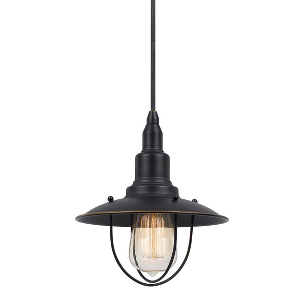 Oma 8 Inch Modern Pendant Light, Industrial Style, Dark Bronze Metal Frame - BM295969