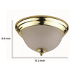 Hoy 13 Inch Ceiling Lamp, Glass Dome Shade with Finial, Polished Brass Trim - BM295974
