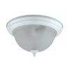 Hoy 11 Inch Ceiling Lamp, Glass Dome Shade with Finial, Polished White Trim - BM295975