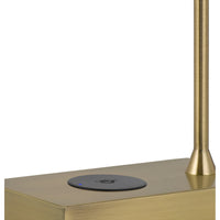 Dyna 18 Inch Integrated LED Desk Lamp, Wireless USB Port, Antique Brass - BM295989