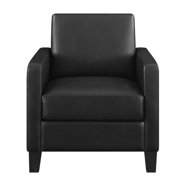 34 Inch Modern Accent Chair, Angled Back, Modern Style, Black Faux Leather - BM296085