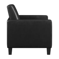 34 Inch Modern Accent Chair, Angled Back, Modern Style, Black Faux Leather - BM296085