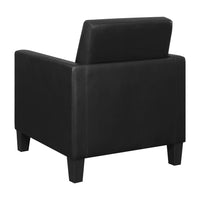 34 Inch Modern Accent Chair, Angled Back, Modern Style, Black Faux Leather - BM296085