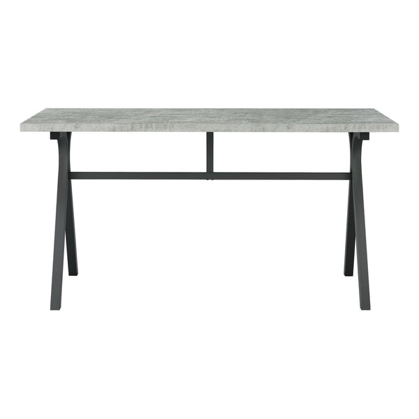 Ota 60 Inch Rectangular Writing Desk, Light Gray Wood Top, Dark Gray Metal - BM296116