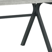 Ota 60 Inch Rectangular Writing Desk, Light Gray Wood Top, Dark Gray Metal - BM296116