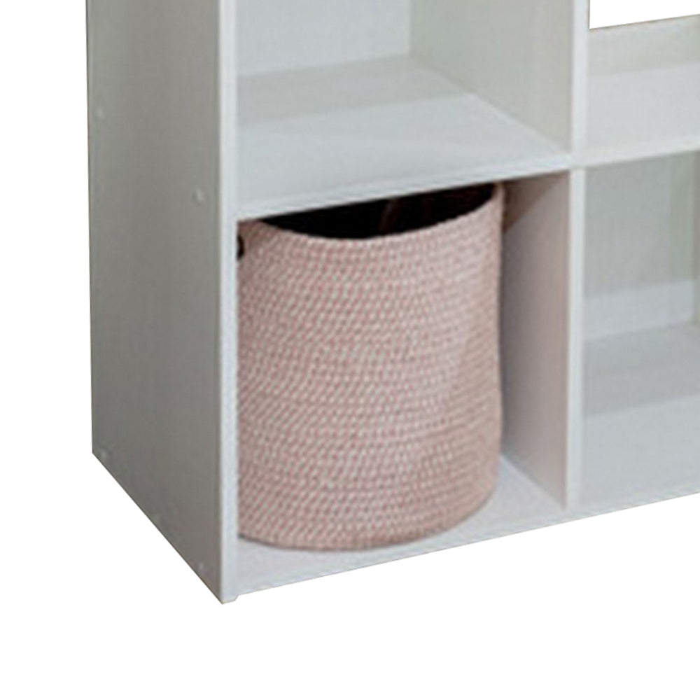 Lizy 47 Inch Tall Bookcase Organizer, 8 Cube Style Storage, White Finish - BM296521