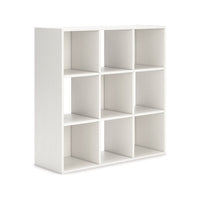 Lizy 35 Inch Bookcase Organizer, 9 Cube Storage Compartments, White Finish - BM296522
