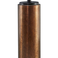 30 Inch Modern Table Lamp, Cylindrical Brass Metal Base, Black Drum Shade - BM296541