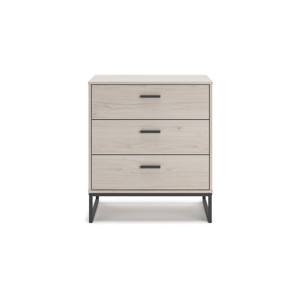 34 Inch Tall Nightstand Chest, 3 Spacious Drawers, Smooth Light Gray Finish - BM296560