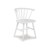 22 Inch Set of 2 Dining Chairs, Spindle Backrest, Matte White Wood Design - BM296573