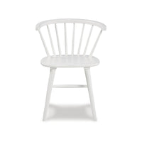 22 Inch Set of 2 Dining Chairs, Spindle Backrest, Matte White Wood Design - BM296573