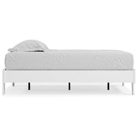 Asher Modern Twin Size Platform Bed, Minimalistic Crisp White Wood Base - BM296593