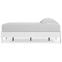 Asher Modern Twin Size Platform Bed, Minimalistic Crisp White Wood Base - BM296593