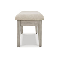 49 Inch Storage Bench, Tapered Block Legs, Beige Textured Fabric Seat - BM296608
