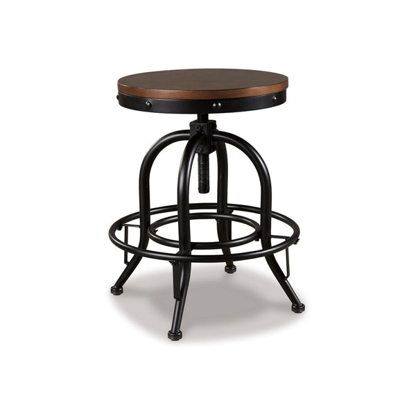 Zane 24 Inch Adjustable Swivel Counter Stool, Set of 2, Black Metal Base - BM296620