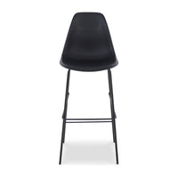 Mira 30 Inch Barstool, Set of 2, Curved Bucket Seat, Black Metal Frame - BM296625