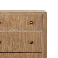 Hiz 29 Inch 3 Drawer Nightstand with Dual USB Ports, Brass Legs, Brown - BM296627