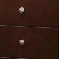 Edw 24 Inch Classic 2 Drawer Bedside Nightstand, Silver Knobs, Merlot Brown - BM296655