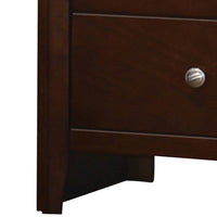 Edw 24 Inch Classic 2 Drawer Bedside Nightstand, Silver Knobs, Merlot Brown - BM296655