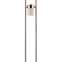 65 Inch Silver Floor Lamp, 3 Horizontal Swivel Lights, Frosted Glass Shade - BM296666