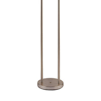 65 Inch Silver Floor Lamp, 3 Horizontal Swivel Lights, Frosted Glass Shade - BM296666