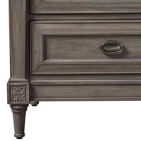 Ani 31 Inch 3 Drawer Nightstand, 2 USB Ports, Sand Blasted French Gray Wood - BM296731