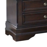 Bee 26 Inch 3 Drawer Nightstand, Felt Lined Top Drawer, Cappuccino Brown - BM296733